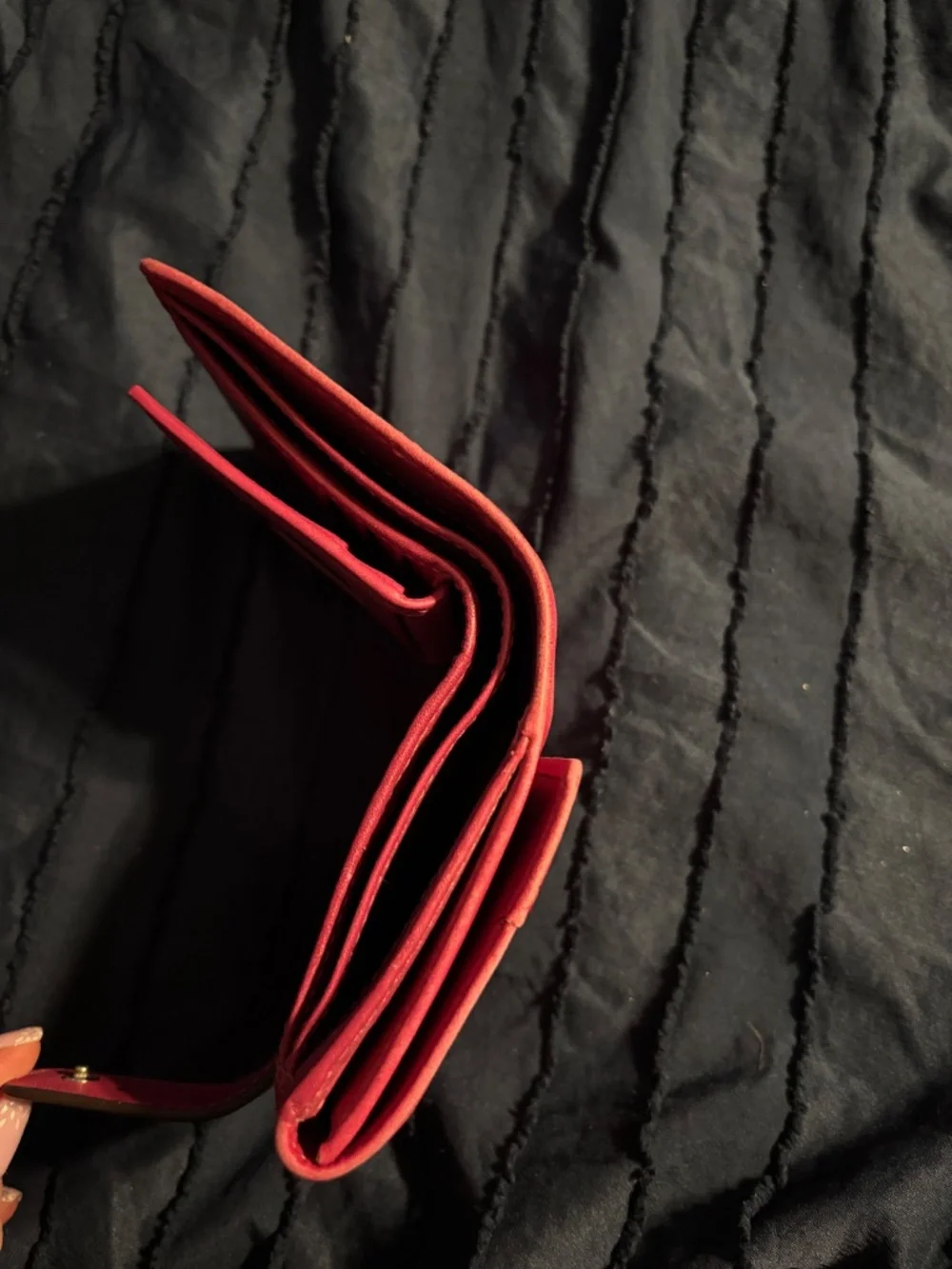 Coach Pink Pleated Leather Bi-fold Wallet